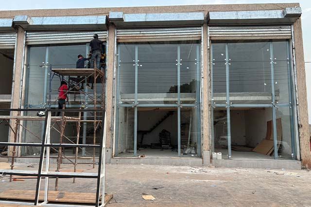 Glass shopfront framing